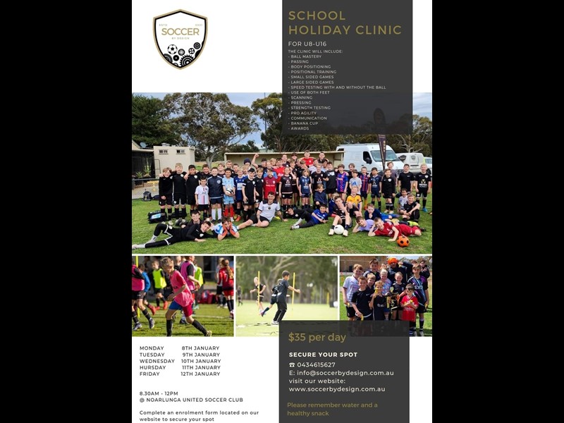 Soccer by Design - School Holiday Clinic